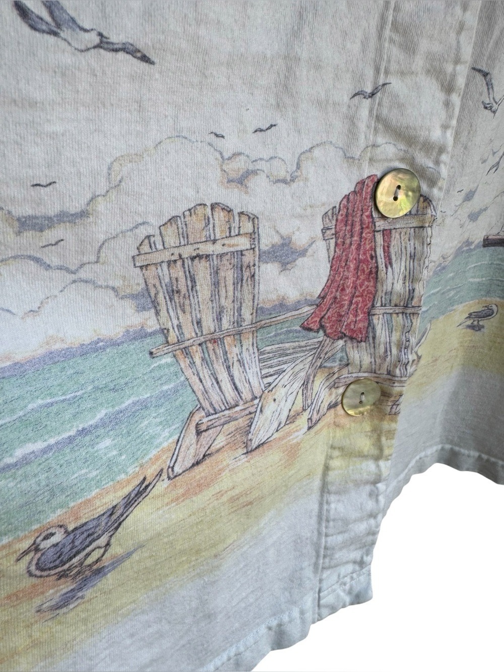 Vtg 90s Cottagecore Dress + Jacket Set 3X White Watercolour Maxi Beach Coastal